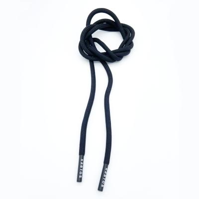 China Sustainable Fast Delivery Cord Round Garment Use Metal Tip Cords With Logo Customized for sale