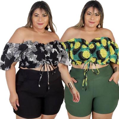 China 2021 summer plus size women's QUICK DRY suit loose and swing skirt two-piece suit for sale