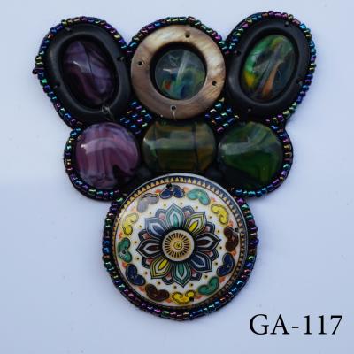 China 2021 Handmade bohemian colorful stones beads applique patterns garment accessories patch shoe flower accessory for shoes(GA-117) for sale