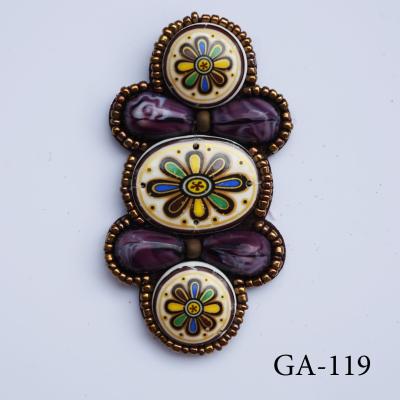 China 2021 Handmade bohemian colorful stones beads applique patterns garment accessories patch shoe flower accessory for shoes(GA-119) for sale