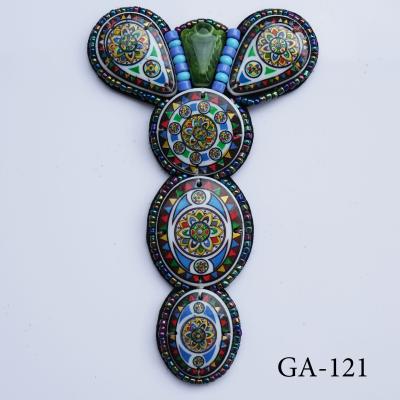 China wholesale Handmade bohemian colorful stones beads applique patterns accessories brooch shoe patch shoe clip shoe flower(GA-121) for sale