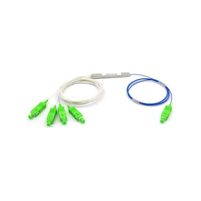 China PC 1x4 PLC Splitter1260-1650nm Steel Tube Splitter Hytrel With SC/APC Connector for sale
