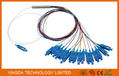 Chine diviseur optique en acier 1X16 G657A1 1.5m 0.9mm de PLC de fibre de tube de 0.9mm avec le connecteur de Sc UPC à vendre