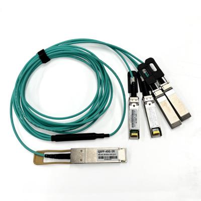 中国 850nm 40G QSFP+ から 4 X 10G SFP+ AOC アクティブ オプティカルケーブル 5m OM3 8コア モジュール Sfp から Sfp ケーブル 販売のため