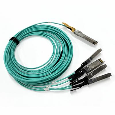 中国 200G QSFP56 から 4 x 50G SFP56 アクティブ オプティカルケーブル,AOC ブレイクアウトケーブル 10M データセンター 販売のため