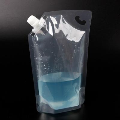 China Moisture Proof Stock Clear Stand Up Doypack 50ml Spout Pouch For Liquid for sale