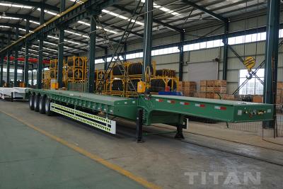 Cina LOW BED TRAILERS 4 AXLES with lowboy truck dimensions for sale in vendita
