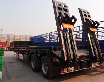 Китай 2 axles 40 tons flat deck low bed trailer low loader semi trailer for sale продается