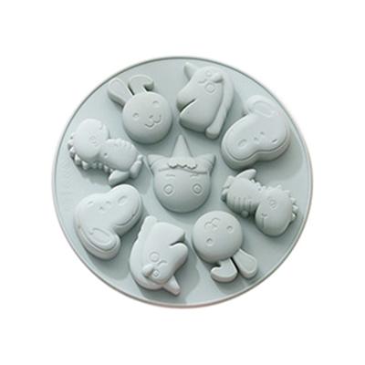 China Good Stocked Price Baby Ice Cream Chocolate Supplement Food Making Silicone Fondant Cake Animal Head Shape Mold For Wholesale for sale