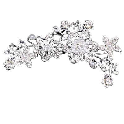 China Hot Selling Hair Decoration Alloy Rhinestone Hair Comb Inserted With Diamond Pearl Bridal Hair Comb for sale