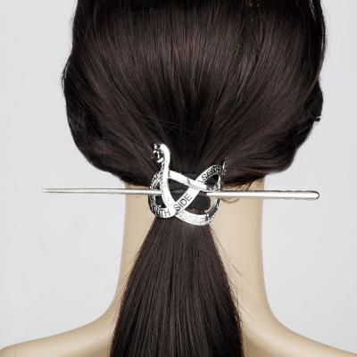 China Women's Hair Decoration Hair Accessories Metal Pull Hair Disc Hairpin Snake Shaped Hair Stick for sale