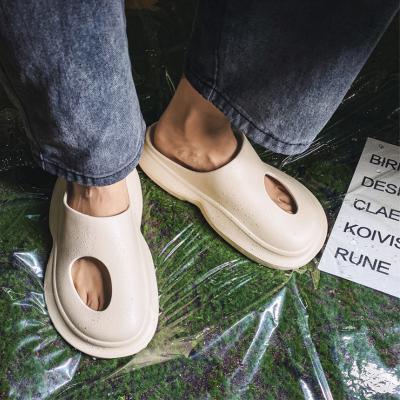 China Cushioning EVA Plain Slide Sandal Black Men's Slide Sandal Purple Logo Slide Slippers Men Woman Orange Beige Custom Slipper With Hole for sale