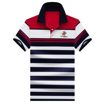 China Anti-Shrink Stripe High Quality Custom Made Mens Cotton Fashion Logo Polo Shirts Clothing for sale