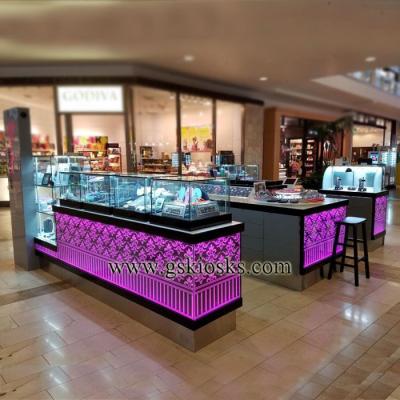 China Hot Selling Mall Kiosk With Perfume Display Showcase And Retail Counter 10ft By 15ft for sale