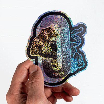 China Free Sample Waterproof Self Adhesive Vinyl Irregular Shape Die Cut Laser Hologram Digital Printing Custom Logo Stickers for sale