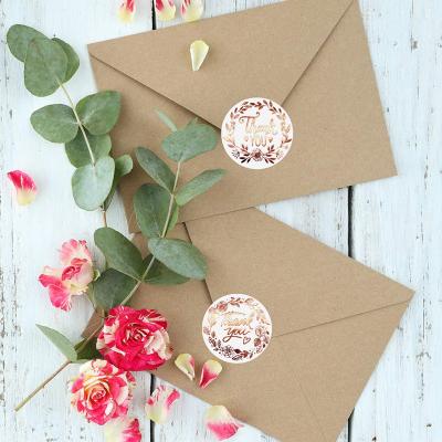 China Waterproof+Eco-friendly no moq wholesale decoration sticker for custom stamping sticker gold kiss gift adhesive cup thank you stickers for sale