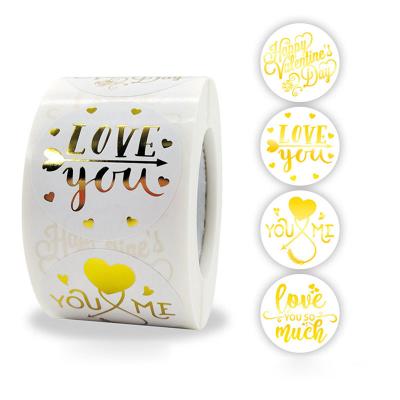 China Amazon Waterproof Hot Selling Recyclable Custom Printing Gold Foil Stamping Vinyl Stickers Label Kiss Cut Roll Thank You Stickers for sale