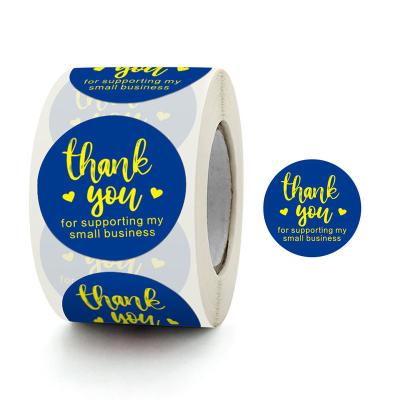 China Amazon Hot Selling Waterproof Custom Adhesive Kiss Cut Stickers Vinyl Label Gold Foil Stickers Printed Thank You Stickers for sale