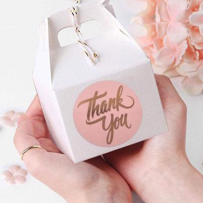 China Hot Selling Colorful Gold Foil Stickers Waterproof Different Size Than Custom Roll Self Adhesive Vinyl Thank You Stickers for sale