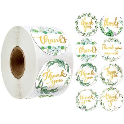 China Custom Die-Cut Stickers Gold Foil Resistance PVC Vinyl Waterproof Custom UV Stickers Adhesive Thank You Stickers for sale