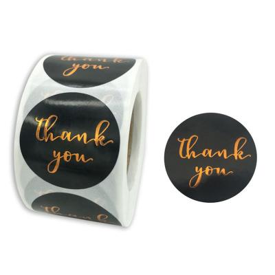 China Hot Seller Recyclable Adhesive Gold Foil Stickers Custom Waterproof Thank You Stickers for sale