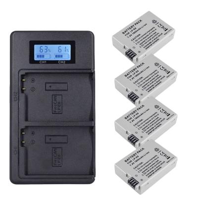 China Home Appliances Battery 1800mah 7.4V LP-E8 LPE8 LP E8 Dual AKKU + LCD Charger for Canon EOS 550D 600D 650D 700D X4 X5 X6i X7i T2i T3i for sale