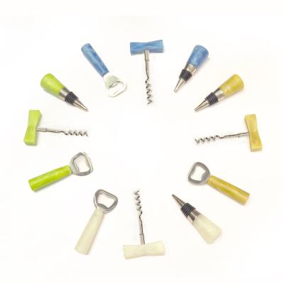 China Suanti 2019 viable new arrival metal stainless steel resin bar accessories champagne opener wine bottle stopper for sale