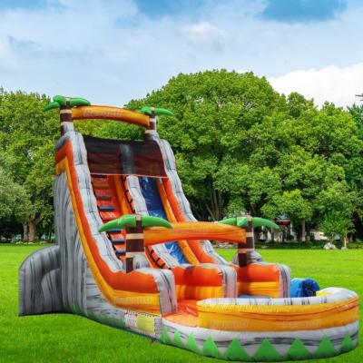 China Max Capacity <100kg Commercial Palm Tree Inflatable Water Slide for Kids Outdoor Play for sale