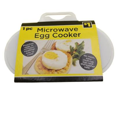 China 2 Cavity Microwave Oven Egg Poacher Breakfast Set Single Viable Easy White Egg Maker for sale