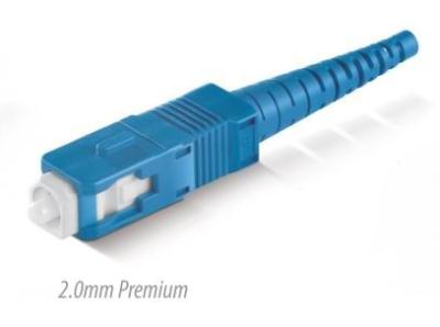 China Fiber Optic connector SC pc/upc singlemode simplex 2.0mm RohS material blue housing for sale