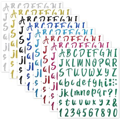 China Sticker Cartoon Glitter Vinyl Alphabet DIY Letter Sticker Alphabet Letter Marks Self Adhesive Vinyl Sticker for sale