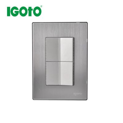 China Luxury NAME RETIE Stainless Metal Steel Plate Wall Lamp Switch Socket Factory IEC Peru Ecuador Colombia Chile IGOTO For South America for sale