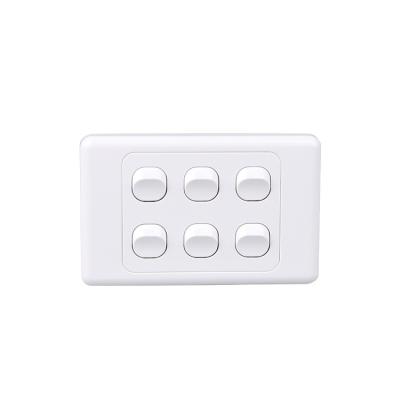 China Residential and General Purpose Popular Dots 6 Band 2 Way 16amp PC Panel Wall Switch with SAA Certification for sale