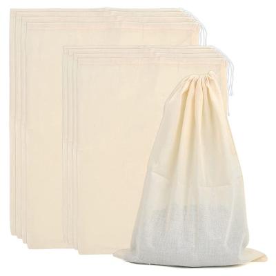 China Recyclable Custom Logo Cotton Bags For Jam Home Brewing Nut Natural Milk Muslin Cotton Filter Bags for sale