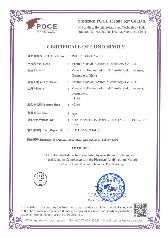 PSE - Enping Xuanyin Electronic Technology Co., Ltd.
