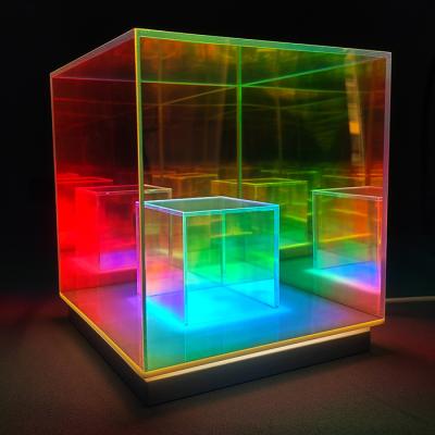 China European Bedroom Colorful Sofa Lamp Cube Atmosphere Desk Lamp Table Light Acrylic Ghost Creative Restaurant Office Decoration for sale