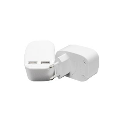 China Universal Rotate 180 Degree EU USA R-U Charging QC3.0 USB Wall Mobile Phone Charger 3.1A Dual Port Fast Fast Charger for sale