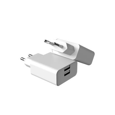 China Universal Factory Price Mobile Phone Charger 12W 5V 2.4A Wall Charger Smart USB Dual Port Charging Head for sale