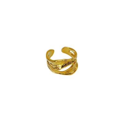 China Hiphop Women's Simple Geometric Fashion Gold Index Ring European And American Jewelry Wholesale for sale