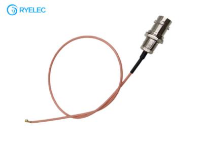 China Tipo femenino soporte Bnc de la encrespadura de 180 grados de la parte posterior a la hembra de Ufl con el cable del Rf del puente Rg178 en venta