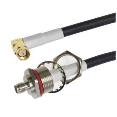 China Asambleas de cable del RF de la prenda impermeable IP67 con el cable masculino de la coleta del tabique hermético SMA de la parte posterior M16*1.0 en venta