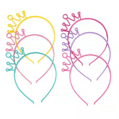 China New Lovely Soft Colorful Plastic Hairband Girl's Crown Headband Birthday Party Jewelry for sale