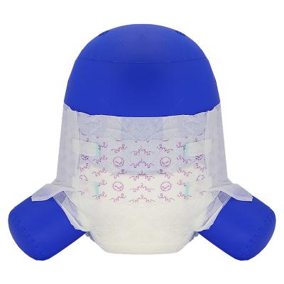 China Printed OEM high quality Purple magic button ultra thick adult diaper for sale
