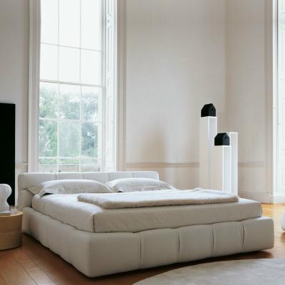 China (Other) Customized Luxury Italian Genuine Leather Adjustable Bed Tatami Bed Floor Upholstered Beds for sale