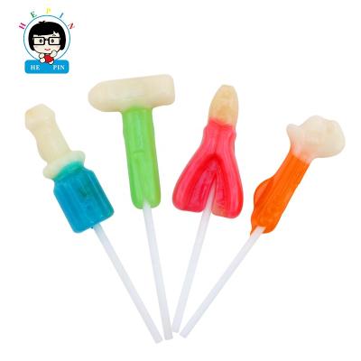China 2022 MINI Hard Candy To Toy Colorful Fruity Sweet 3D Children TOOL Shape Normal Hard Candy Lollipop for sale