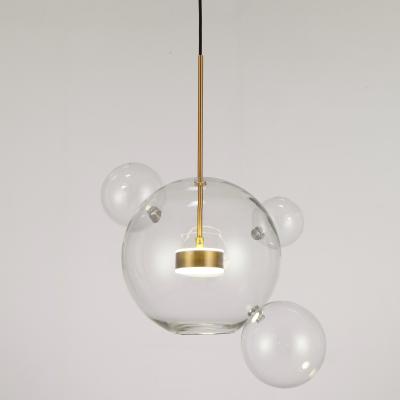 China Modern Modern Glass Chandelier Light Glass Ball Pendant Lamp For Villa Stairs Restaurant Living Room for sale