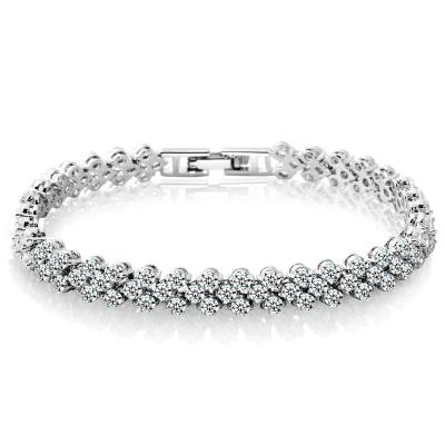 China New classic European and American Roman female zircon bracelet crystal diamond ring fashion accessories full of diamonds for sale