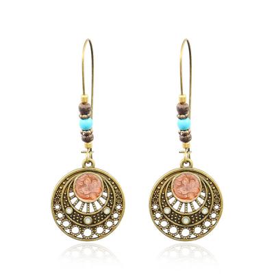 China 2020 New Factory Simple Ethnic Dangle Drop Earring Retro Boho Water Drip Exaggeration Exotic Earring for sale