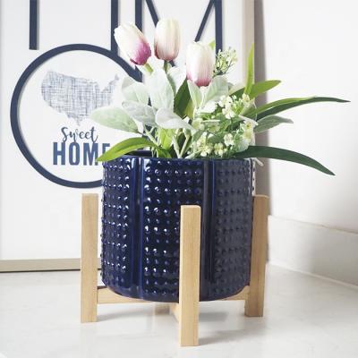 China Small Modern Balcony Glazed Unique Cute Modern Indoor Tall Succulents Raised Ceramic Flower Pots And Garden Planters for sale
