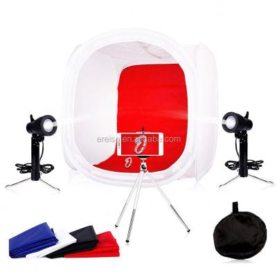 China Portable E-Reise Photography Digital Camera Foldable Light Tent White Cubic Box Softbox Studio Props Kit With 4 Backdrops for sale
